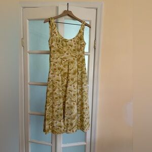 Talbots Yellow Floral Midi Dress